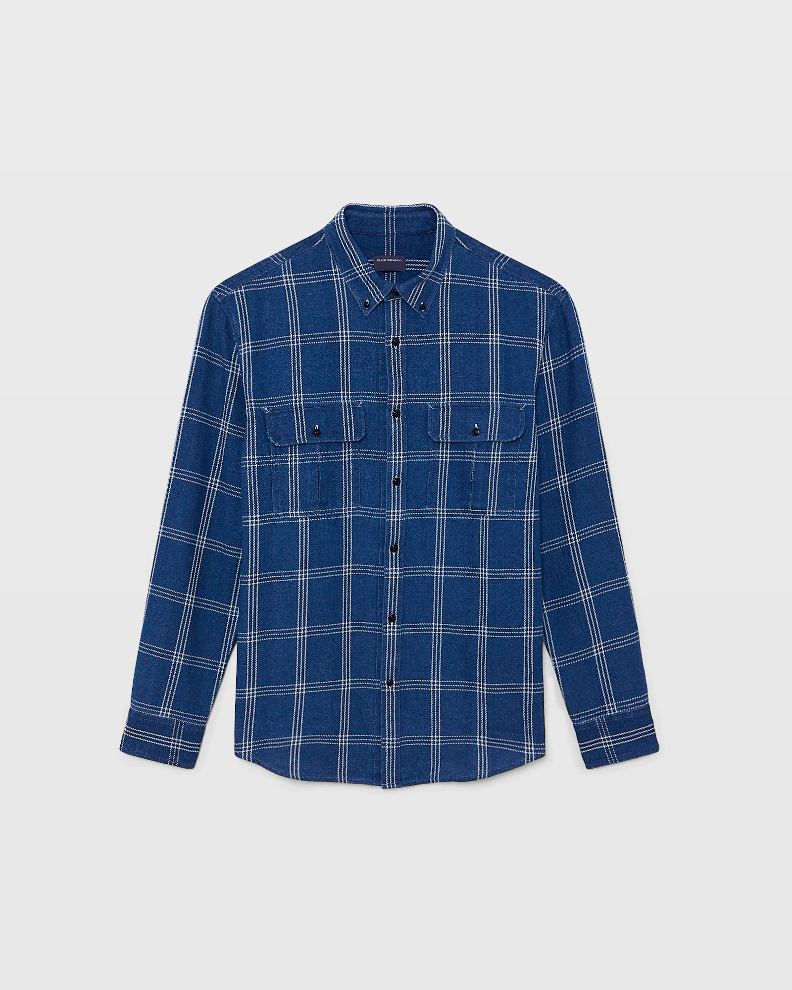 Long-Sleeve Relaxed Indigo Twill Shirt Jacket - Image 5