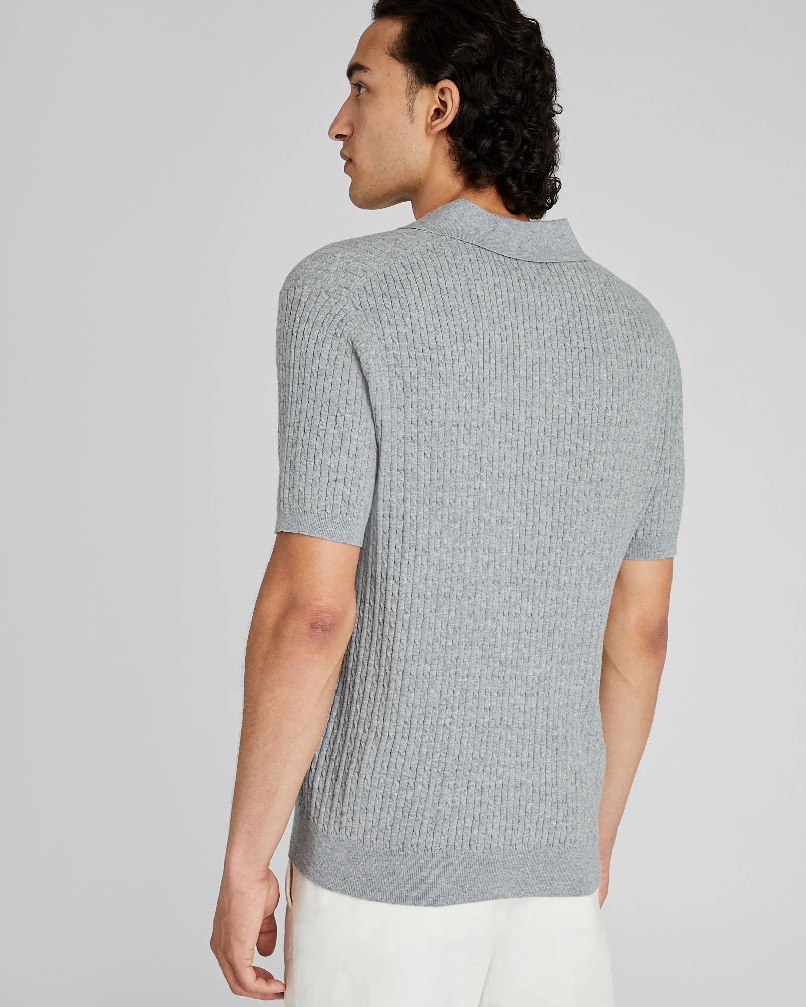 Short-Sleeve Cable Polo - Image 3
